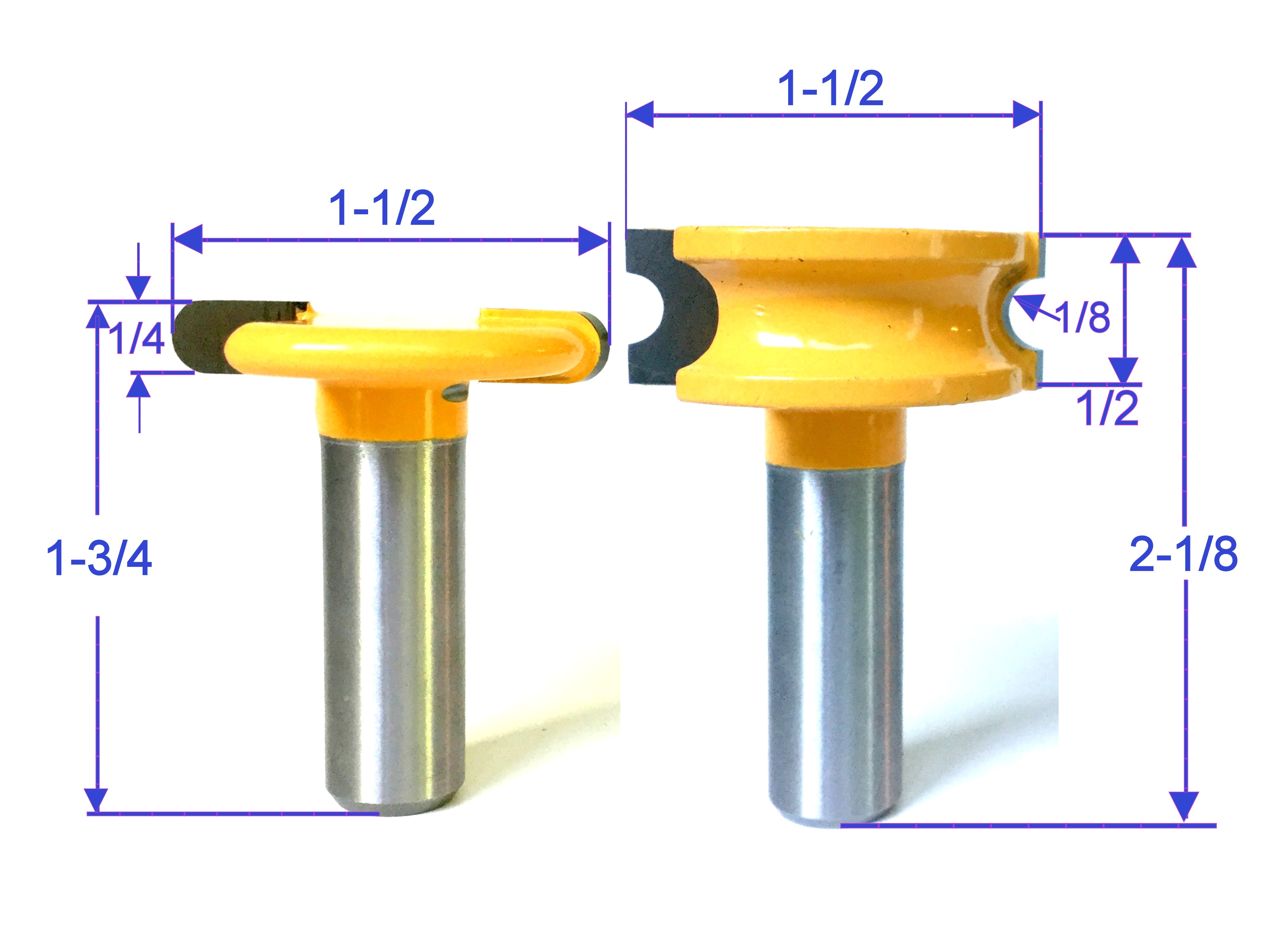 2 pc 1/2" Shank 1/4" Diameter Flute & Bead Canoe Router Bit Set S eBay