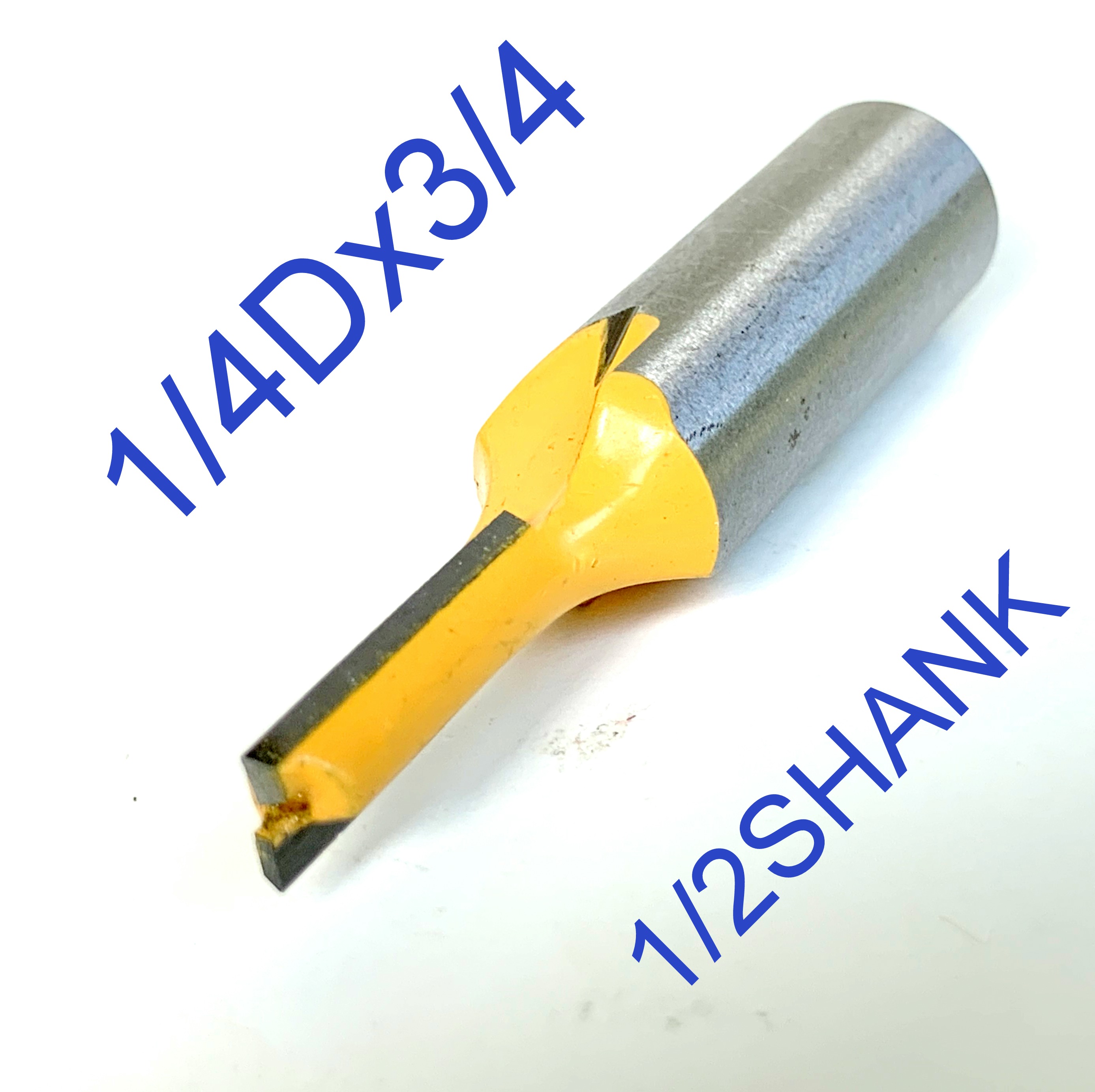 1pc 1/2" shank 1/4" Cutting Diameter 3/4" Blade Long Straight Router