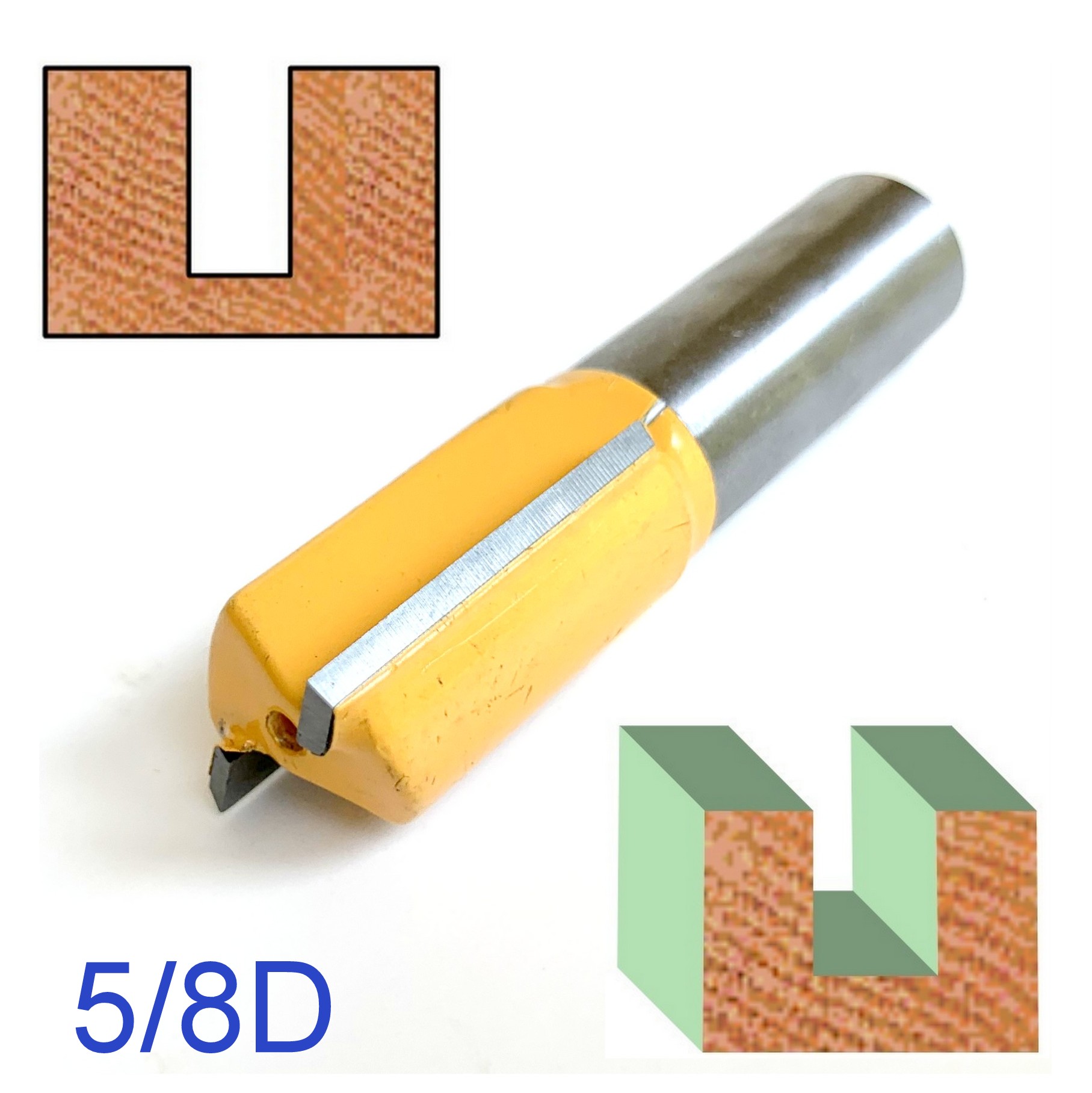 1pc 1/2" shank 5/8" Cutting Diameter 1" Blade Long Straight Router Bit