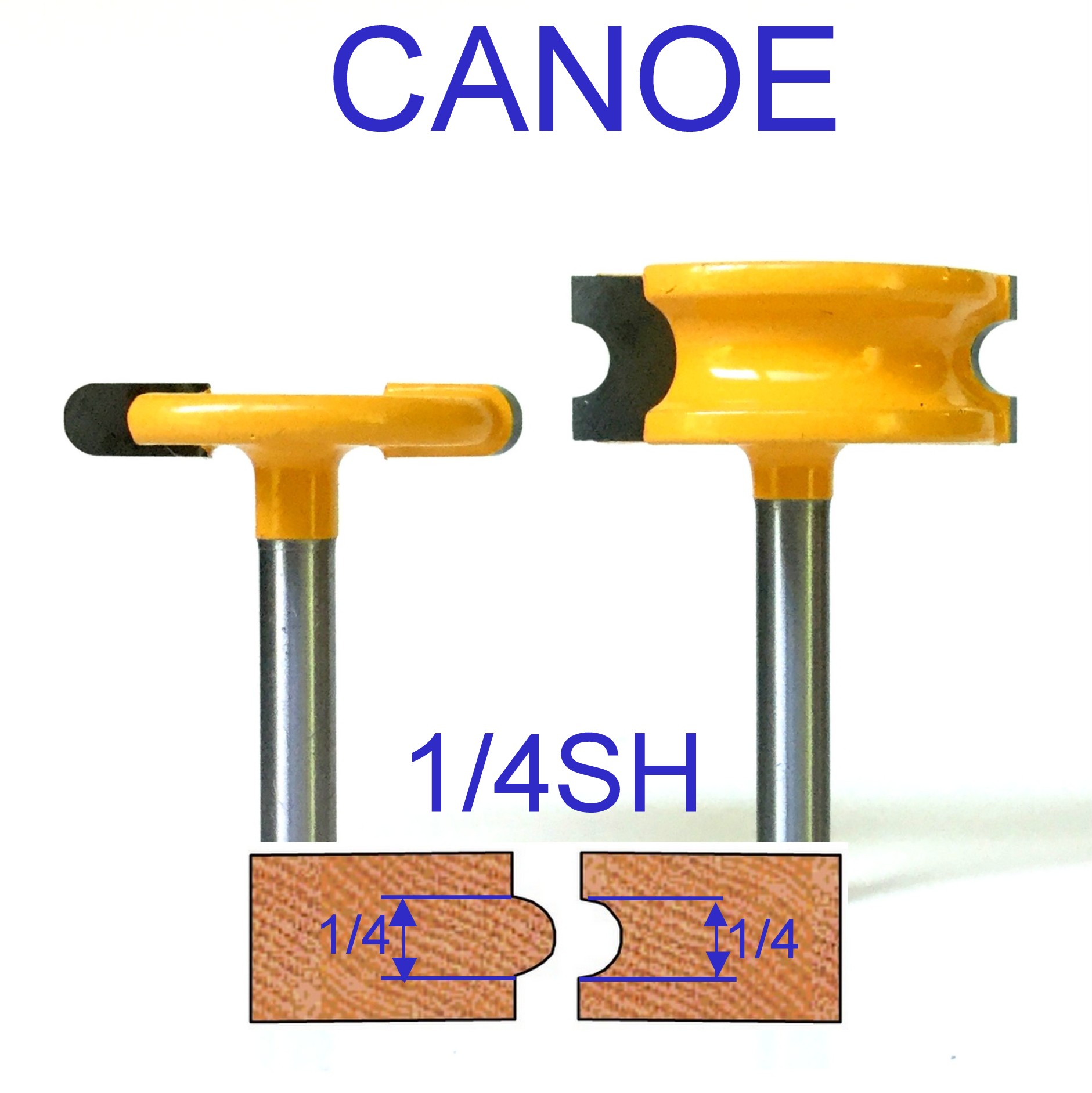 2 pc 1/4" Shank 1/4" Diameter Flute & Bead Canoe Router Bit Set S eBay