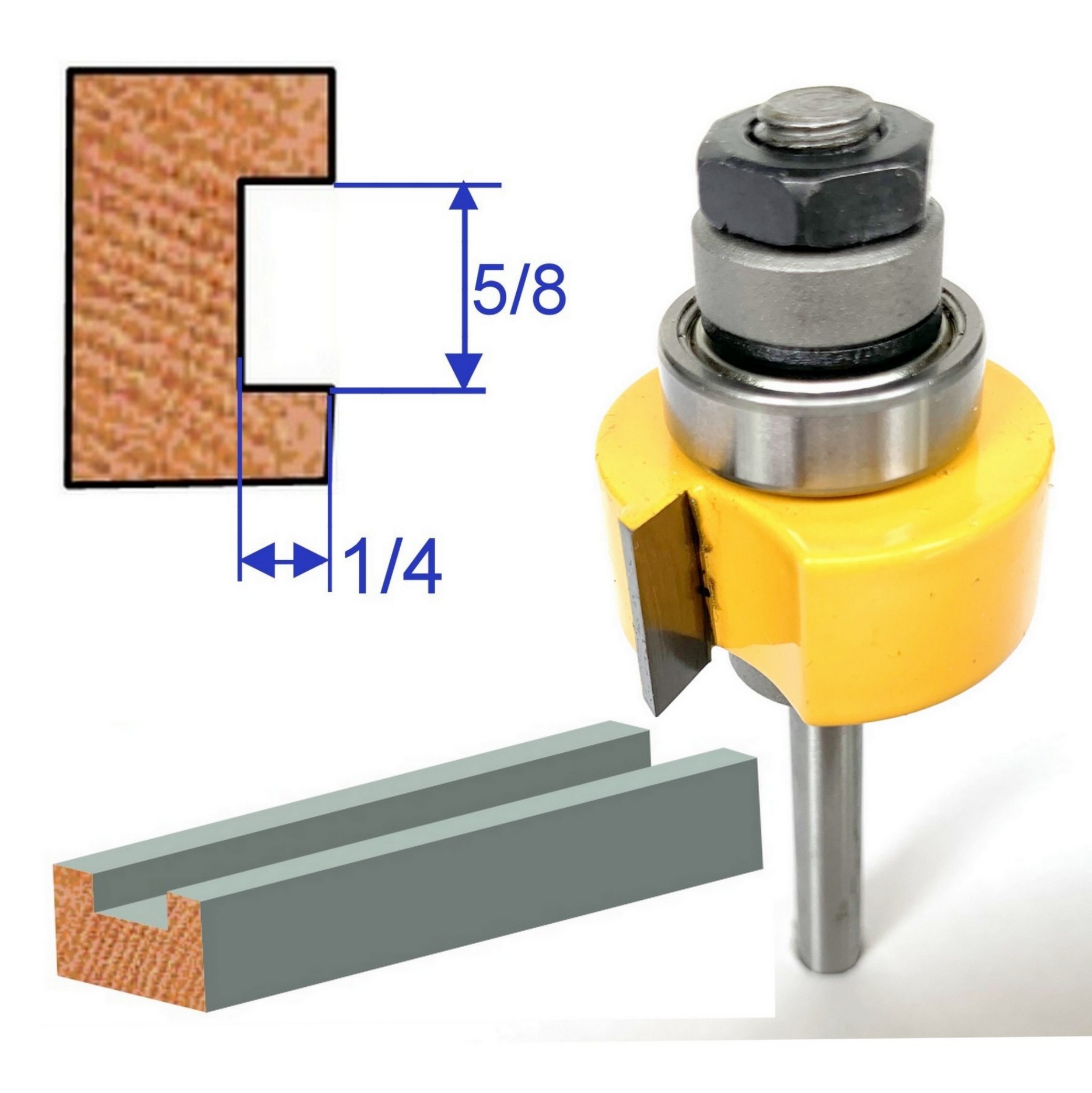 1pc 1/4" shank 1/2" Width 7/16 Depth Slot Groove Still Router Bit eBay