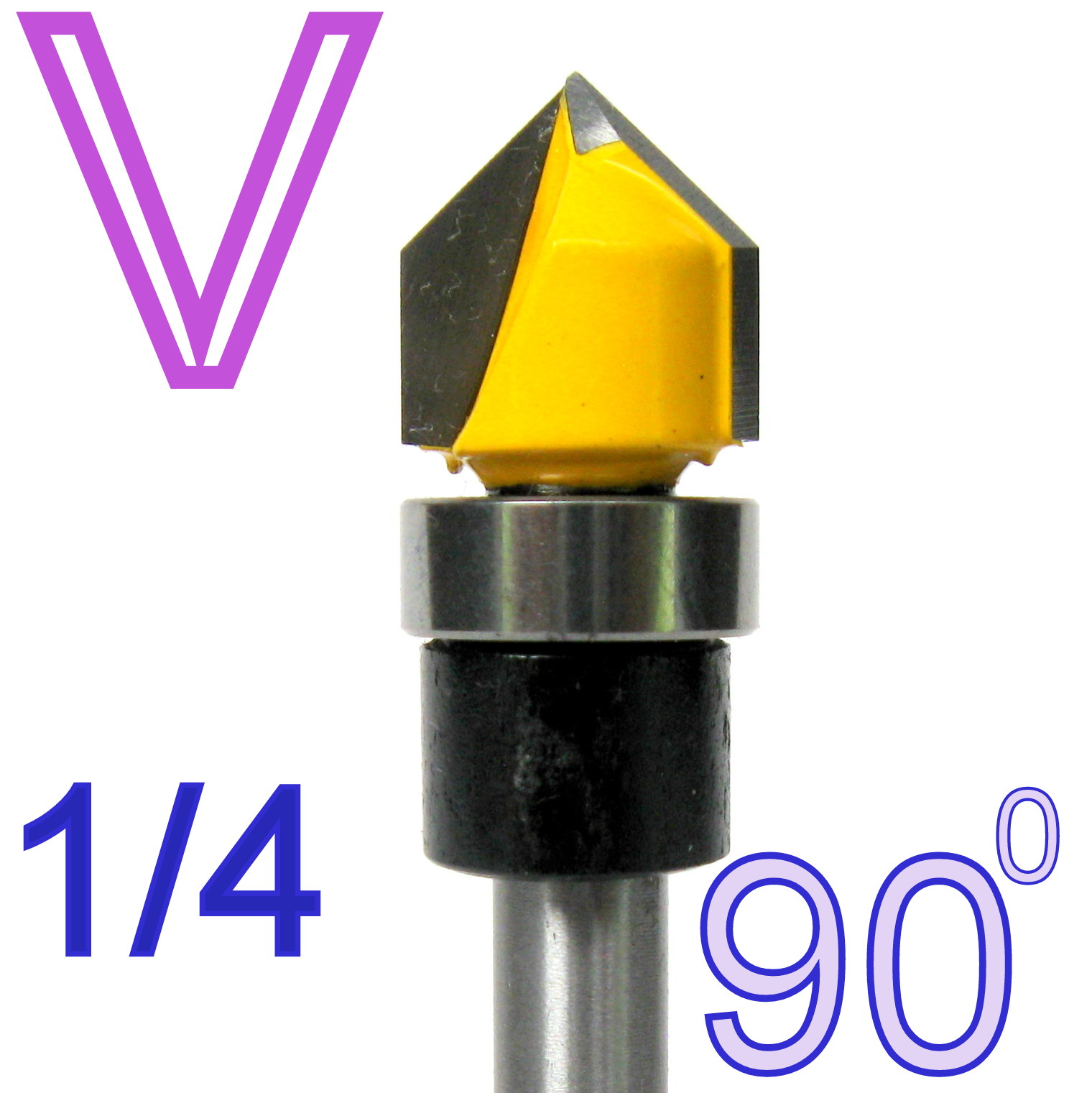 1 pc 1/4" SH 90° VGrooving Vgroove Top Bearing Router Bit S