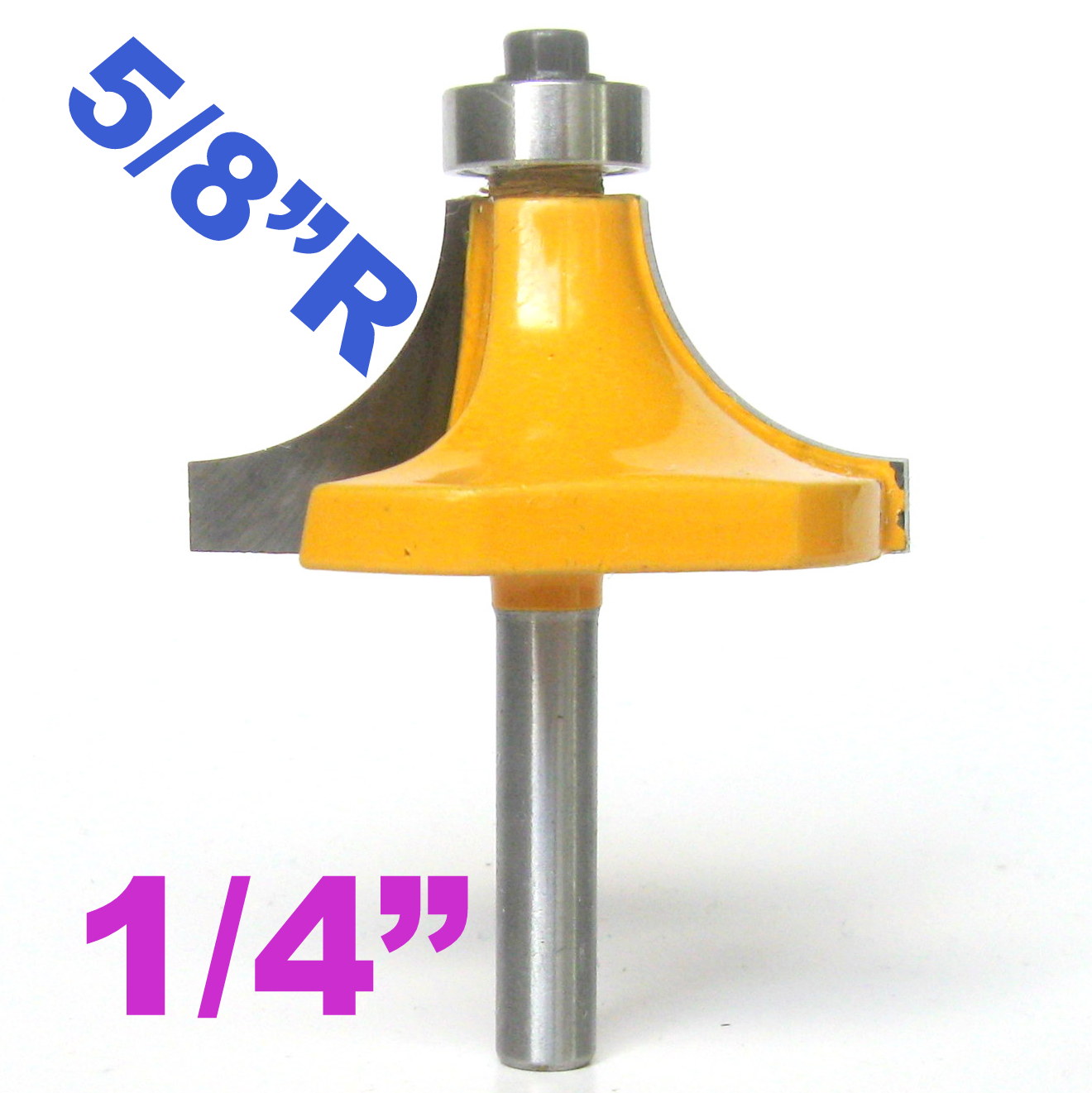 1pc 1/4" Shank 5/8" Radius 1-3/4" Diameter Round Over Router Bit sct