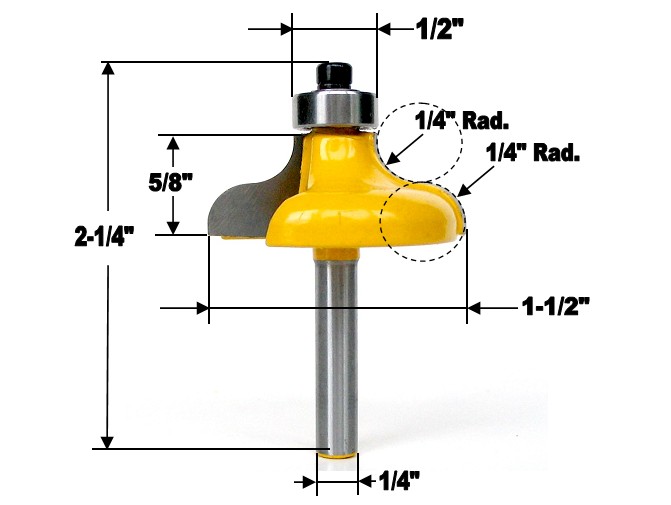 1 pc 1/4" Shank Door Edge Baseboard & Cup Router Bit sct888 eBay
