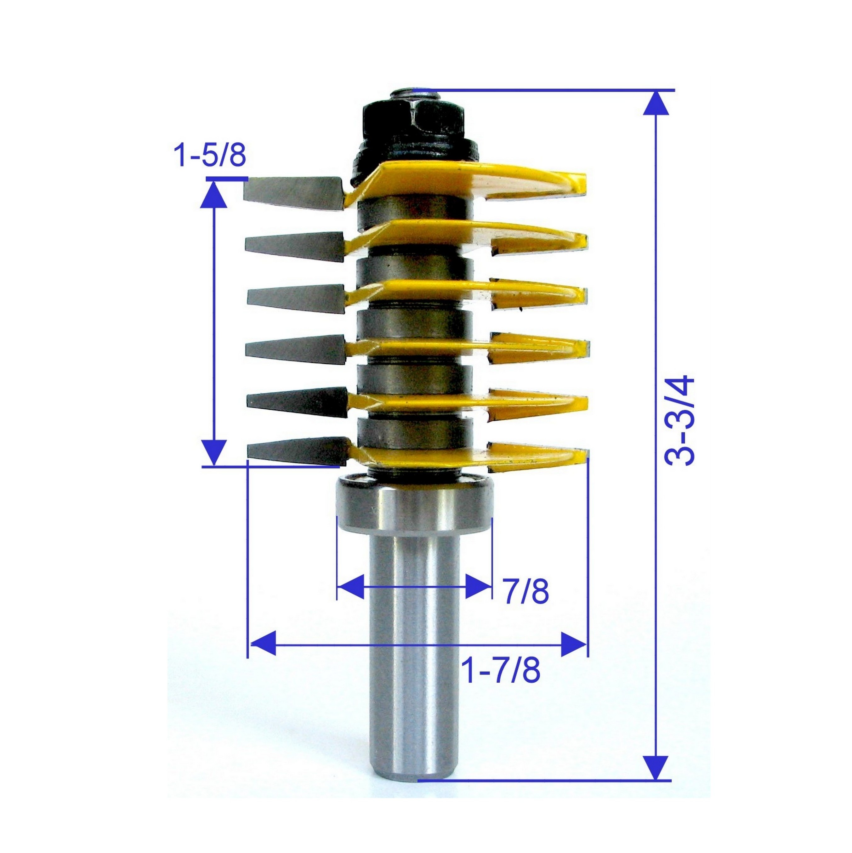 2pc 1/2"Shank Adjustable Box1/4cutter & Finger Joint Router Bit Set