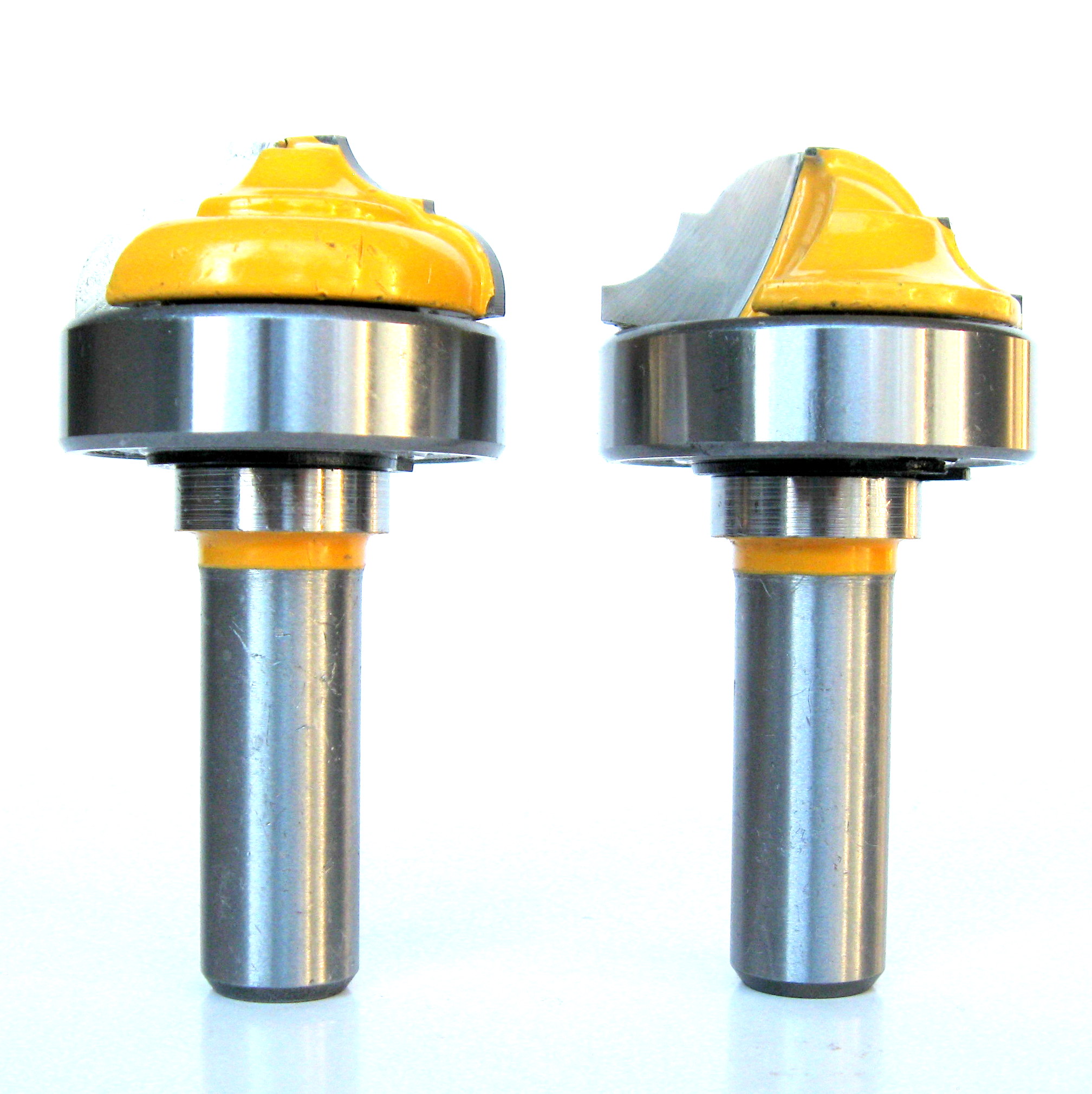 2 pc 1/2" Sh Top Bearing Classical Groove Flat & Ball Cove/Bead Router