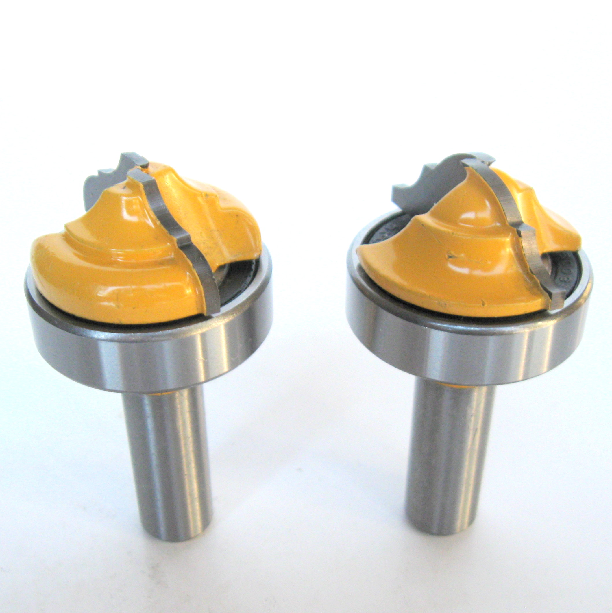 2 pc 1/2" Sh Top Bearing Classical Groove Flat & Ball Cove/Bead Router