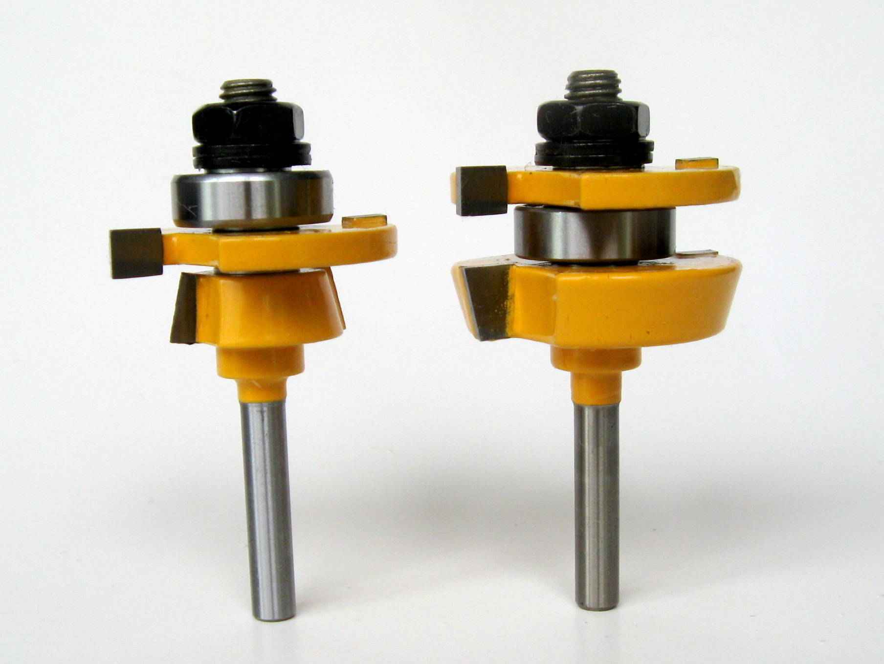 2pc 1/4" Shank Shaker Bevel Rail & Stile Router Bit Set sct888 eBay