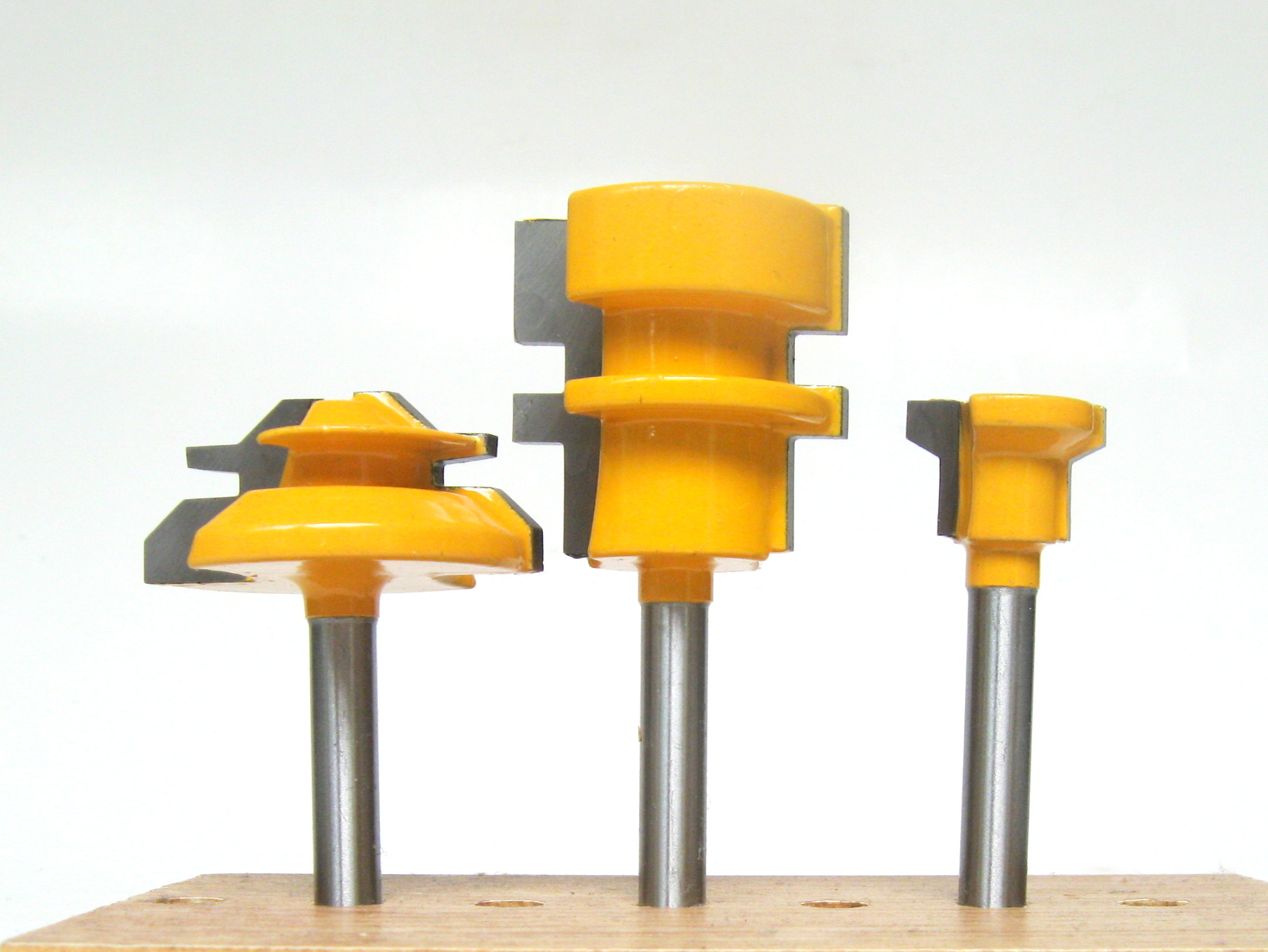 3pc1/4" Shank 45° Miter, Glue & Drawer Lock Joint Router Bit Set sct