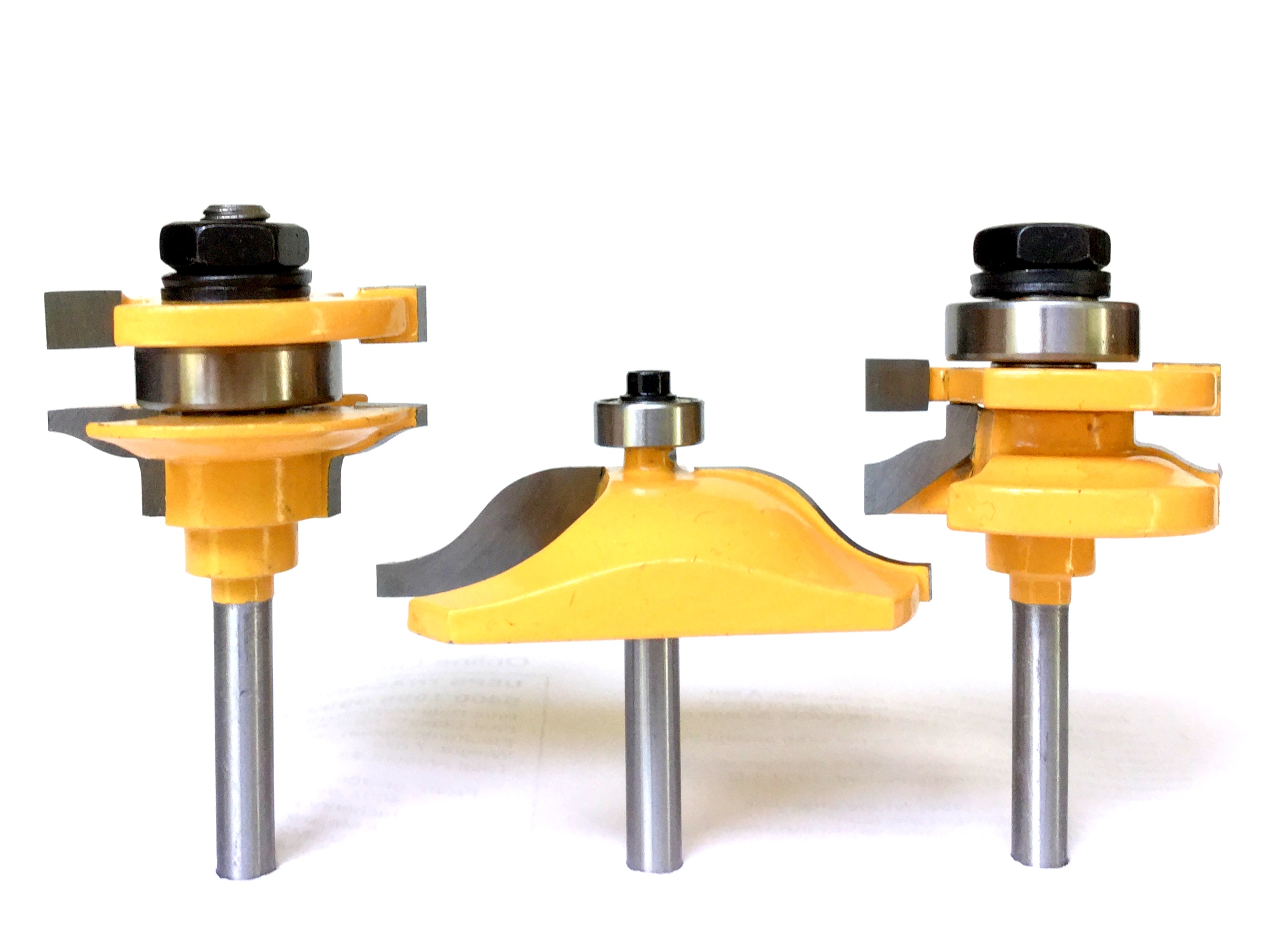 3pc 1/4" SH Ogee Raised Panel and Ogee Rail & Stile Router Bit Set sct