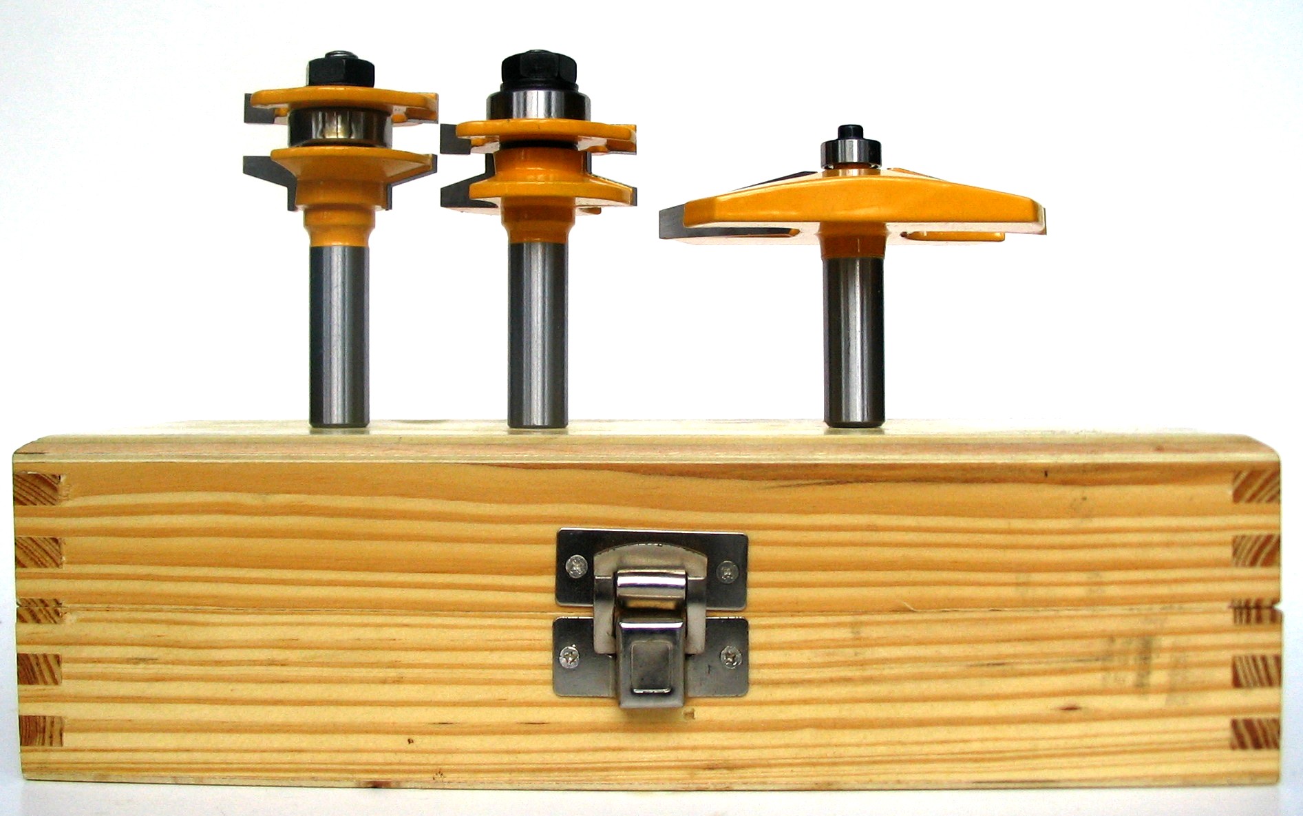 3pc 15° Straight Raised Panel & Beveled Rail & Stile Router Bit Set sct