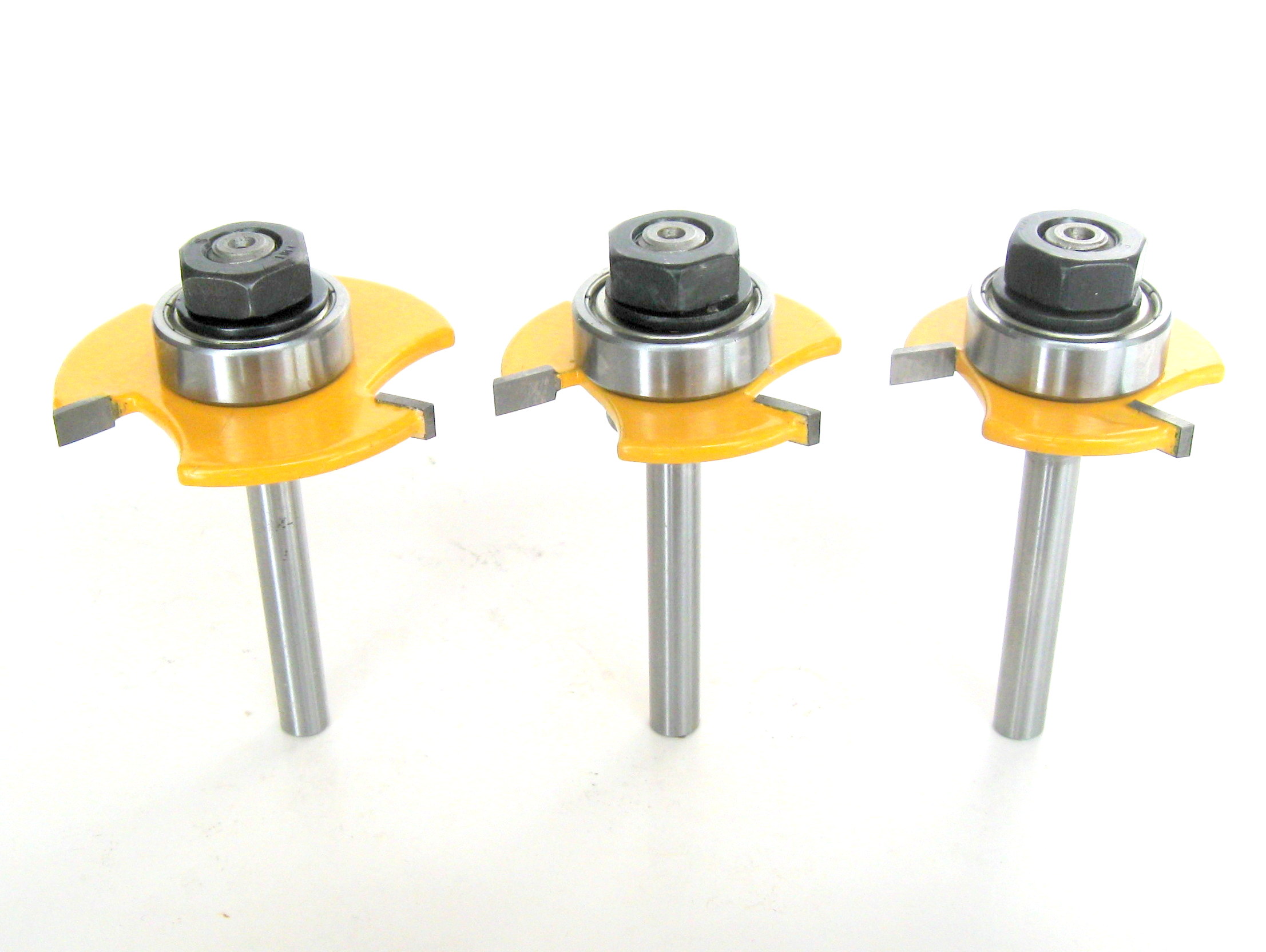 3pc 1/4" SH Biscuit 20, 10 and 0 Joint Cutter Router Bit Set sct888