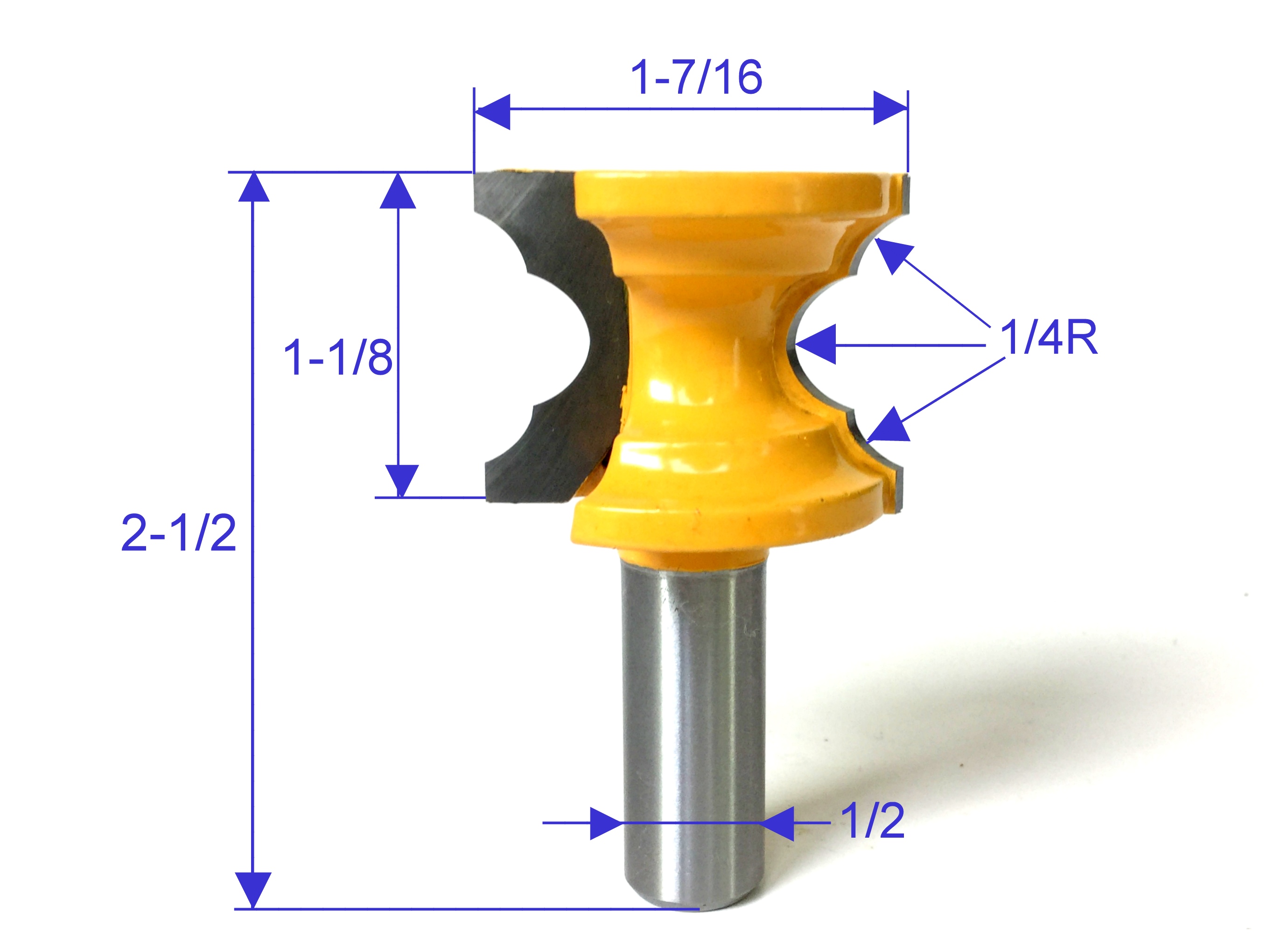 1 pc 1/2 SH Triple Bullnose Provincial Trim Edge Molding Router Bit sct888 eBay