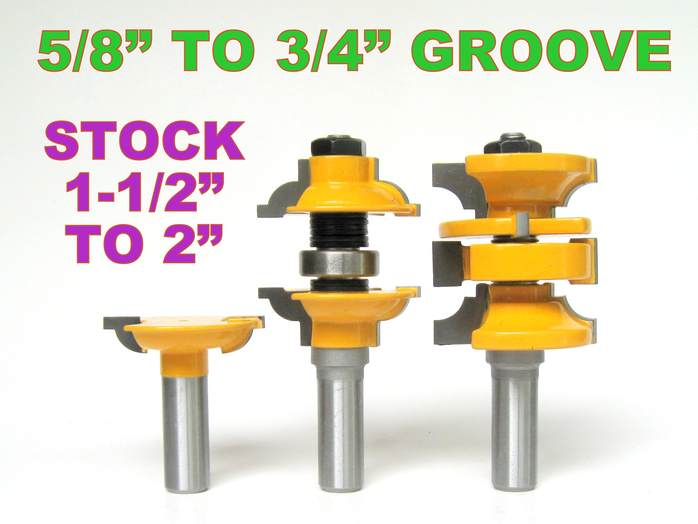 4 pc 1/2" SH Round Over Entry & Interior Door Matched R&S Router Bit