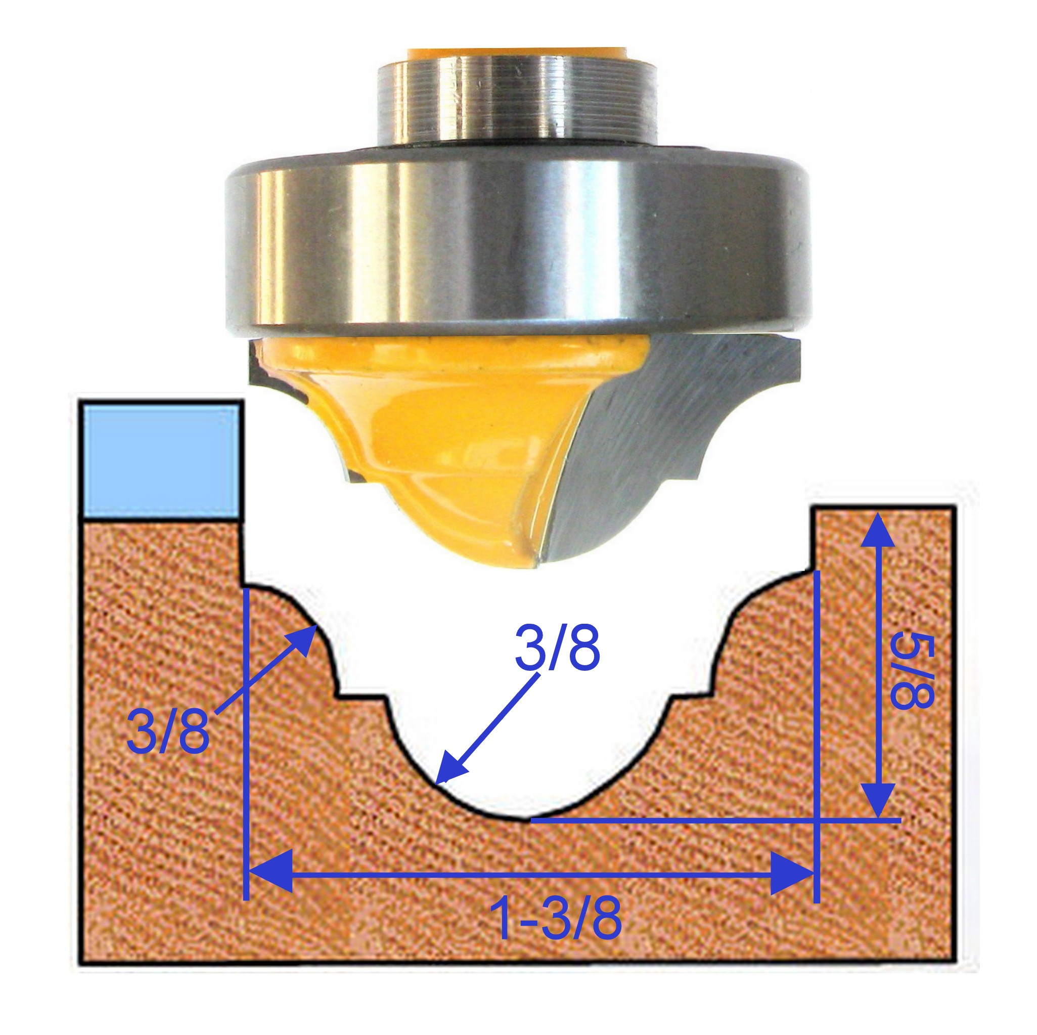 1pc 1/2 SH Top Bearing Classical Groove Bead & Cove Ball End Router Bit