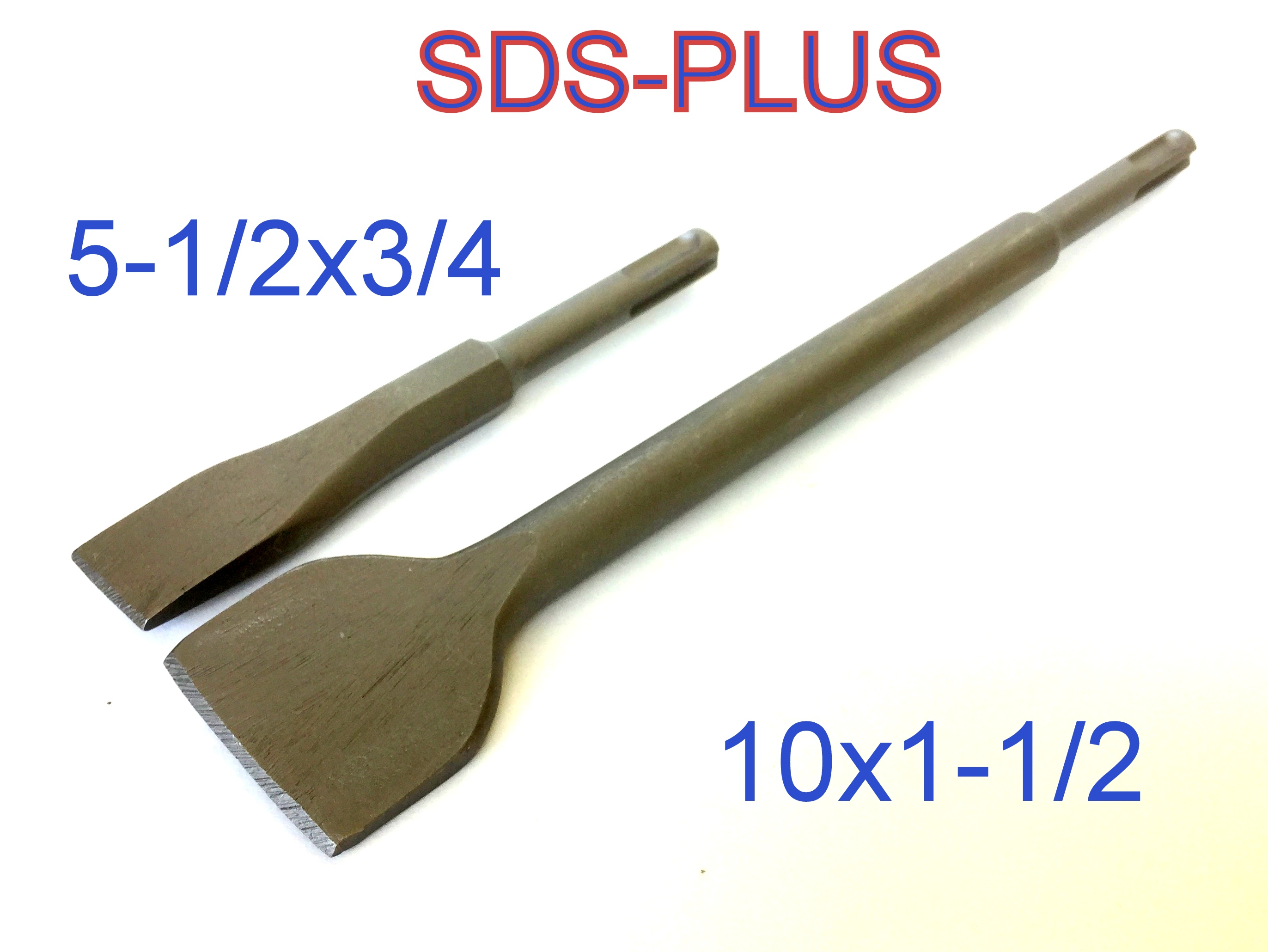 2 pc SDS PLUS flat chisel 10" and 51/2" long drill bit S 7426923961656