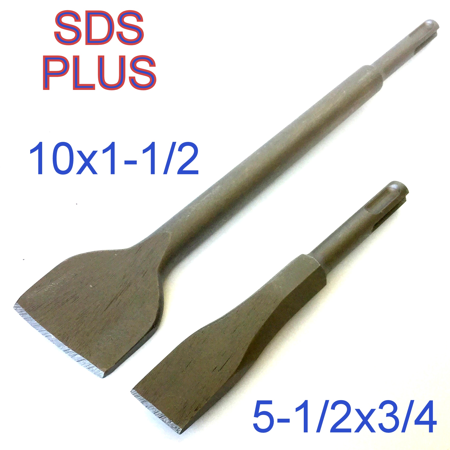 2 pc SDS PLUS flat chisel 10" and 51/2" long drill bit S 7426923961656