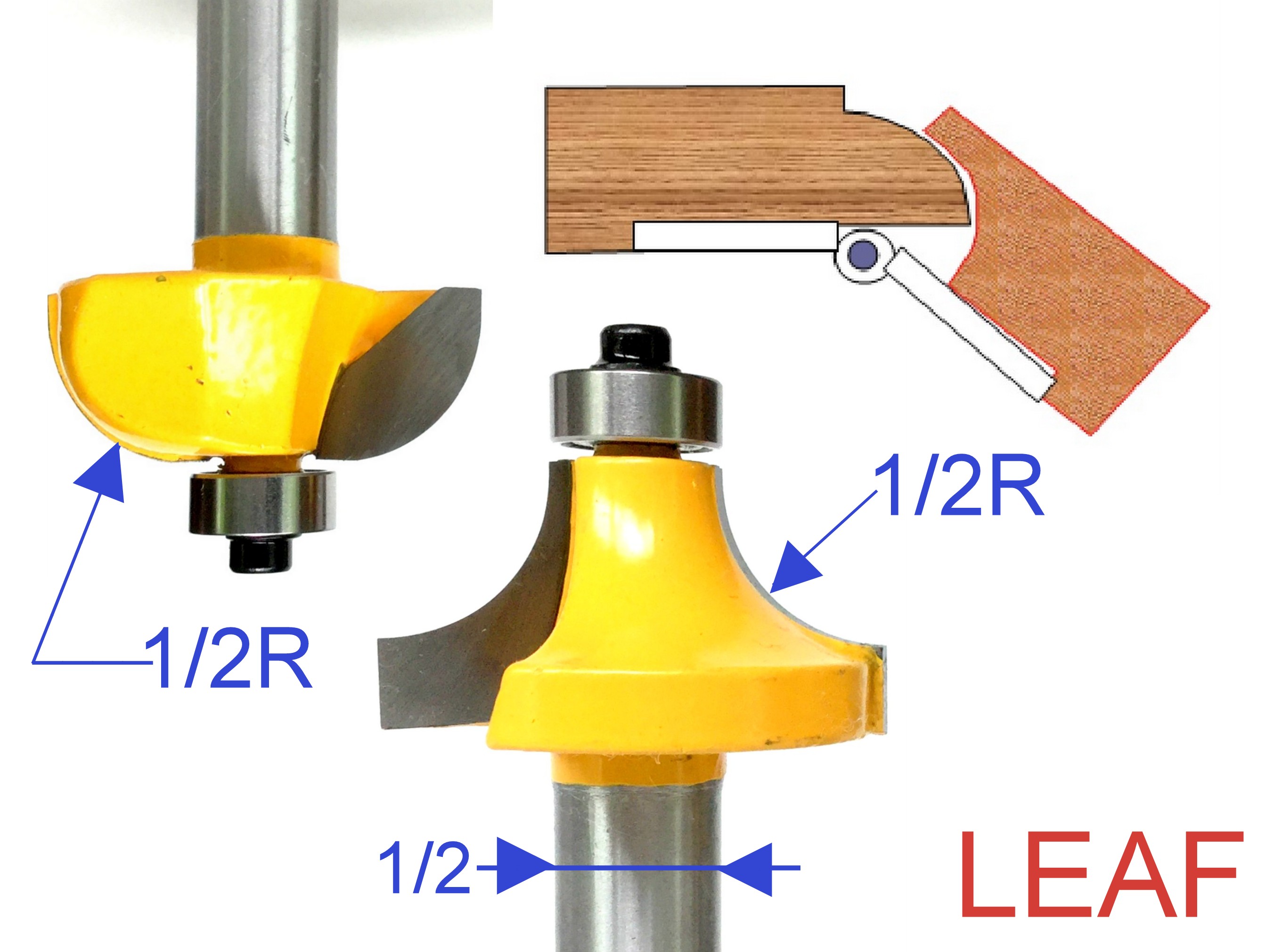 2 pc 1/2" SH 1/2" Radius Drop Leaf Table Router Bit Set S eBay