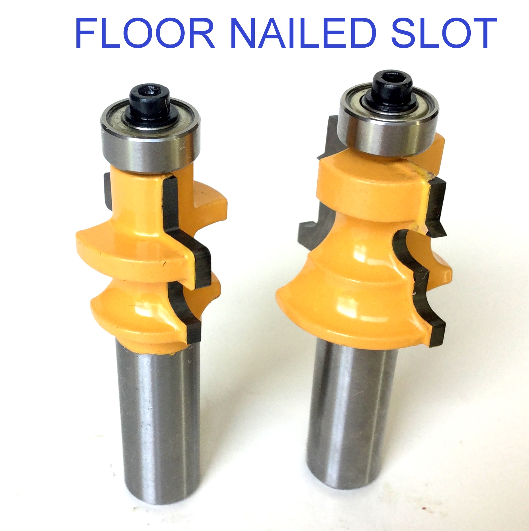 2 pc 1/2" shank Wood 5/8"3/4" Floor with Nail Slot Router Bit Set S