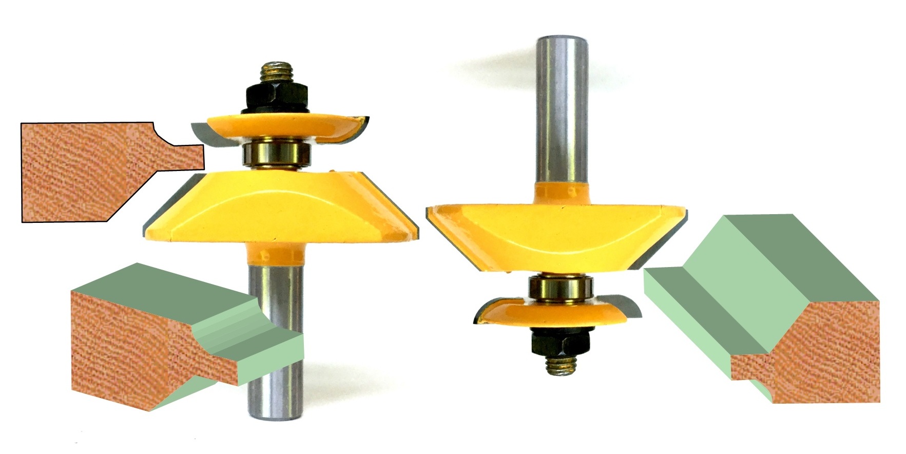 1pc 1/2"SH 45° Shaker Raised Panel w/Back Cutter Router Bit GS