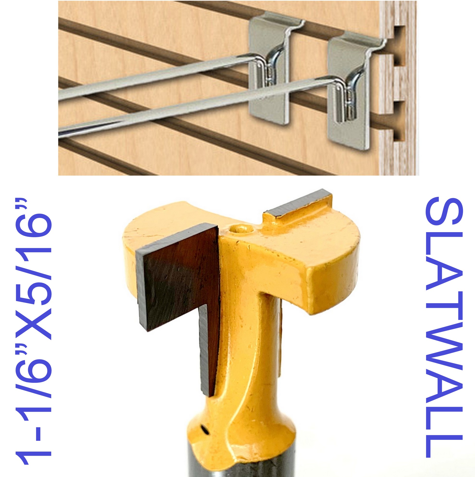 1 pc 1/2" Shank TSlot & TTrack Slotting and Slatwall Cutter Router