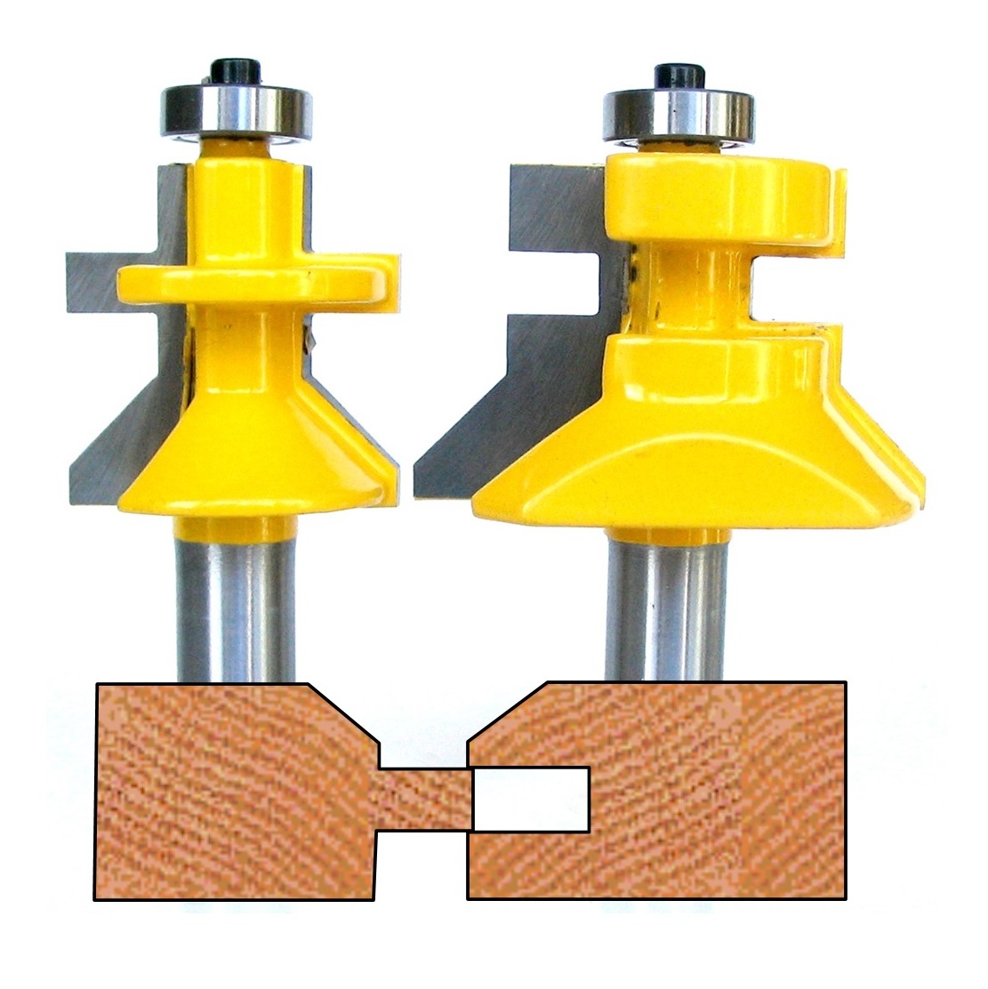 2 pc 1/2" Shank VJoint Vnotch Tongue and Groove Joint Router Bit Set